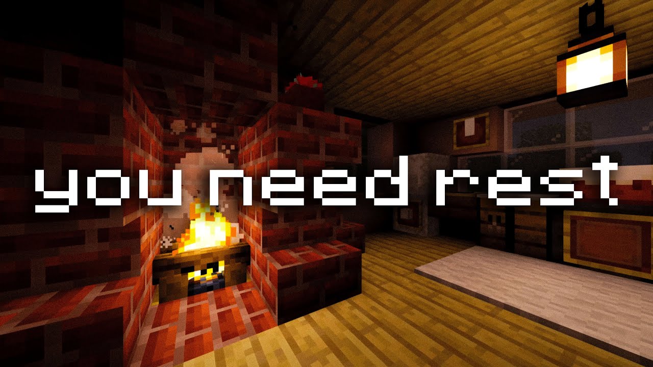 the night feels softer in here... minecraft music & fireplace ambience