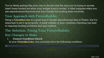 Resolving the FutureBuilder Issue in Flutter: Why Await Isn