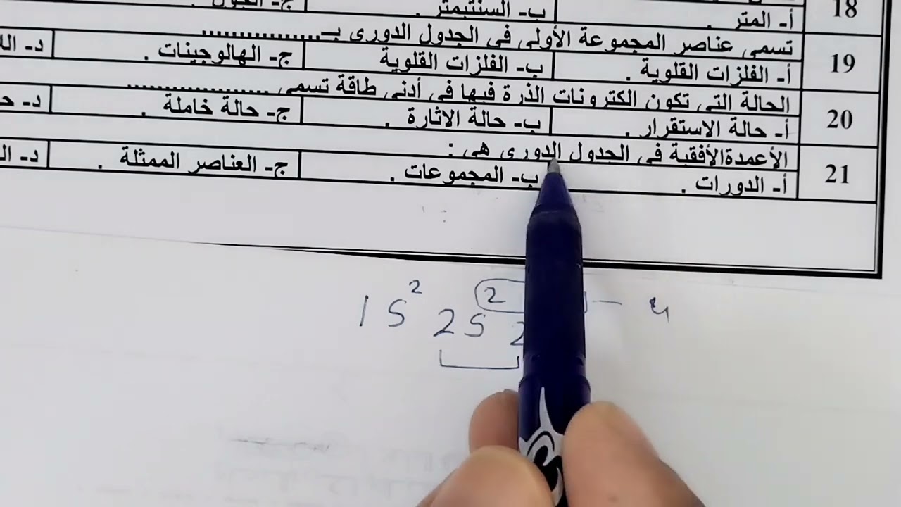 اختبار نهائي كيمياء ٢-١ مسارات الجزء الأول