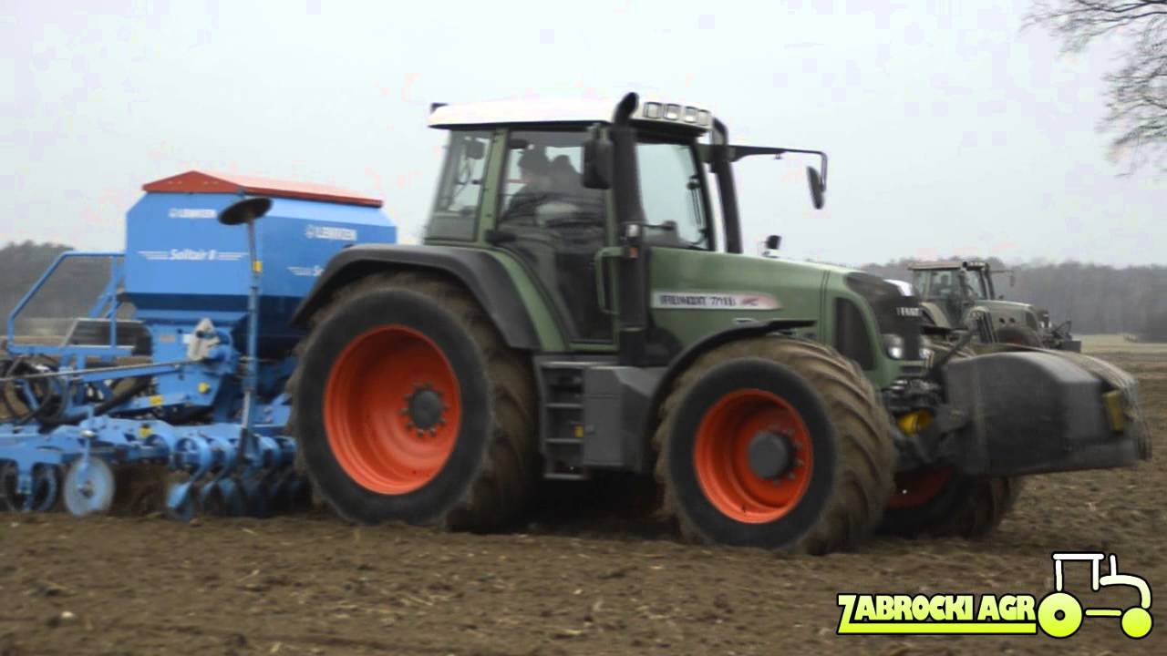 Nocny siew zbóż ozimych, Fendt 718 Vario, Lemken Solitair 8, ZabrockiAgro.pl