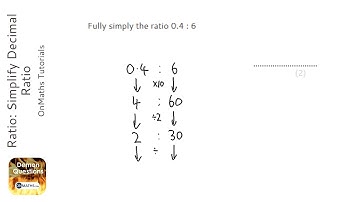 Ratio: Simplify Decimal Ratio (Grade 3) - OnMaths GCSE Maths Revision