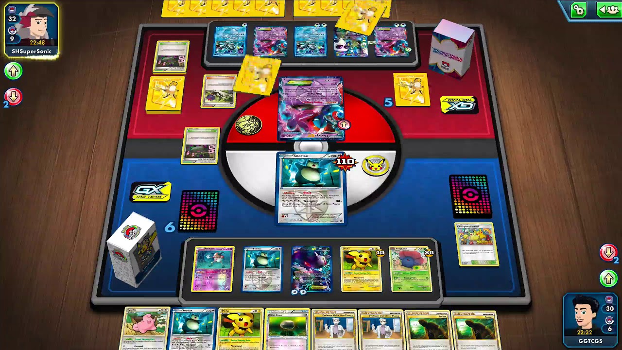 Pokemon PTCGO Legacy Format Ranked Match Snorlax Vileplum Genesect Vs