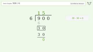 Long Division 900/6 | Tiger Algebra | Tiger Algebra Solver
