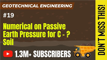 Numerical on passive Earth pressure for C φ Soil | Geotechnical Engineering - GATE |