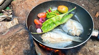 Camp food cooking : Indonesian Food (sambal terasi ikan asin pete)