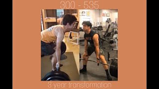 300lb-535lb | 3 YEAR DEADLIFT TRANSFORMATION