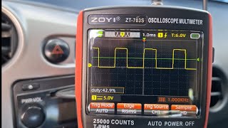VVT Solenoid Breakout Leads: Pulse Width Modulation Duty Cycle (ZOYI ZT-703S).