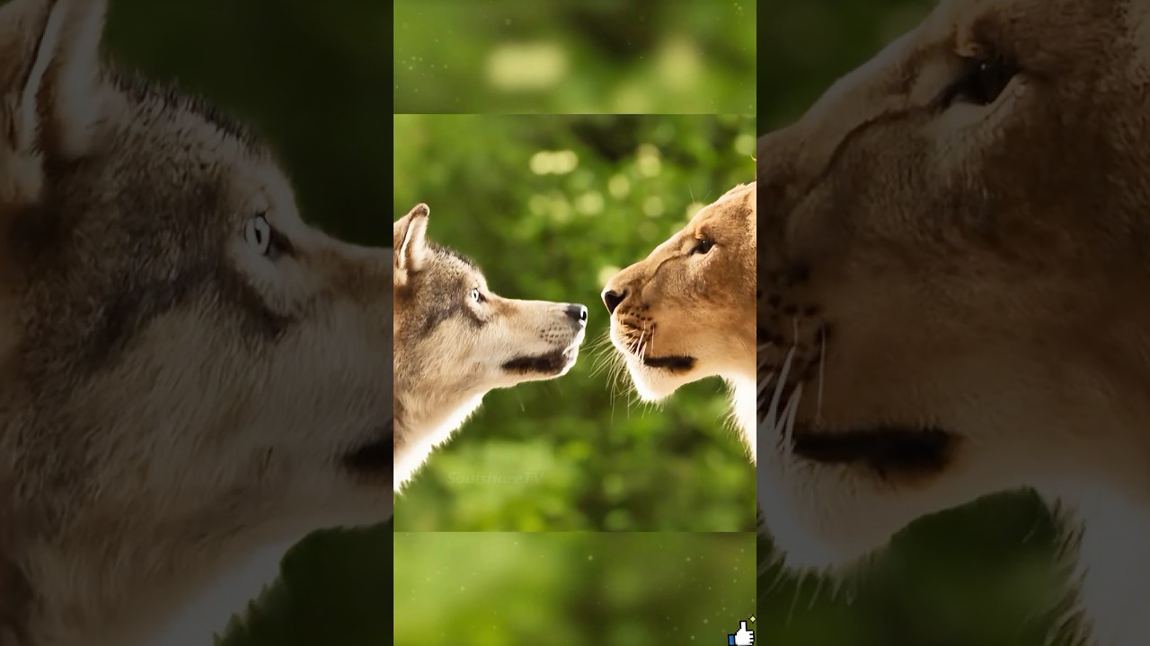 A Lion and a Wolf’s Unbreakable Friendship.🦁🐺