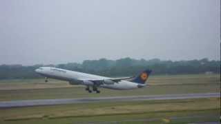 Lufthansa Airbus A340-300 [D-AIGS] Take Off at Düsseldorf International Airport