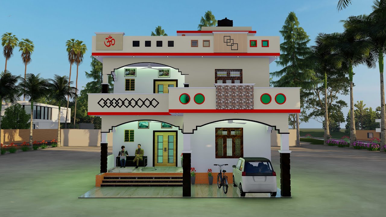 3 Bedrooms simple village house plans | Beautiful home I 30'x50' House Plan  @My Home plan