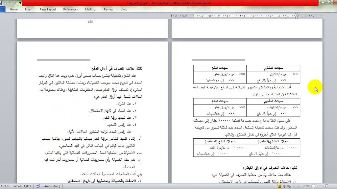 فديو الاوراق التجارية الاول