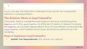 Fixing AdapterList Crashes in Android Jetpack Compose: Switch to LazyColumnFor