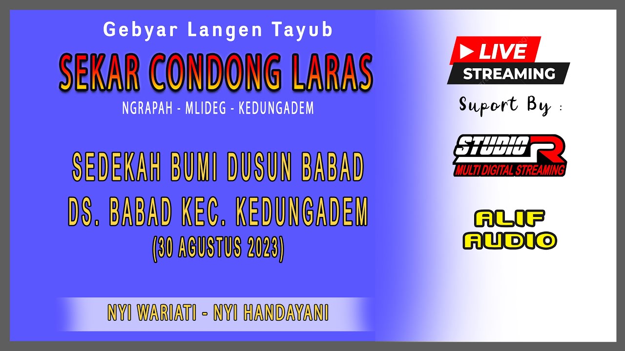 🔴 Live Streaming Malam LANGEN TAYUB SEKAR CONDONG LARAS | Live Babad - Kedungadem