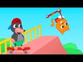 Cats Family in English - Somersault On A Scooter Cartoon for Kids