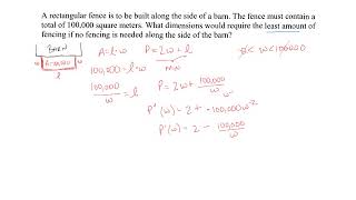 Celebrity AP Calculus - Optimization - The Barn Problem Wealth
