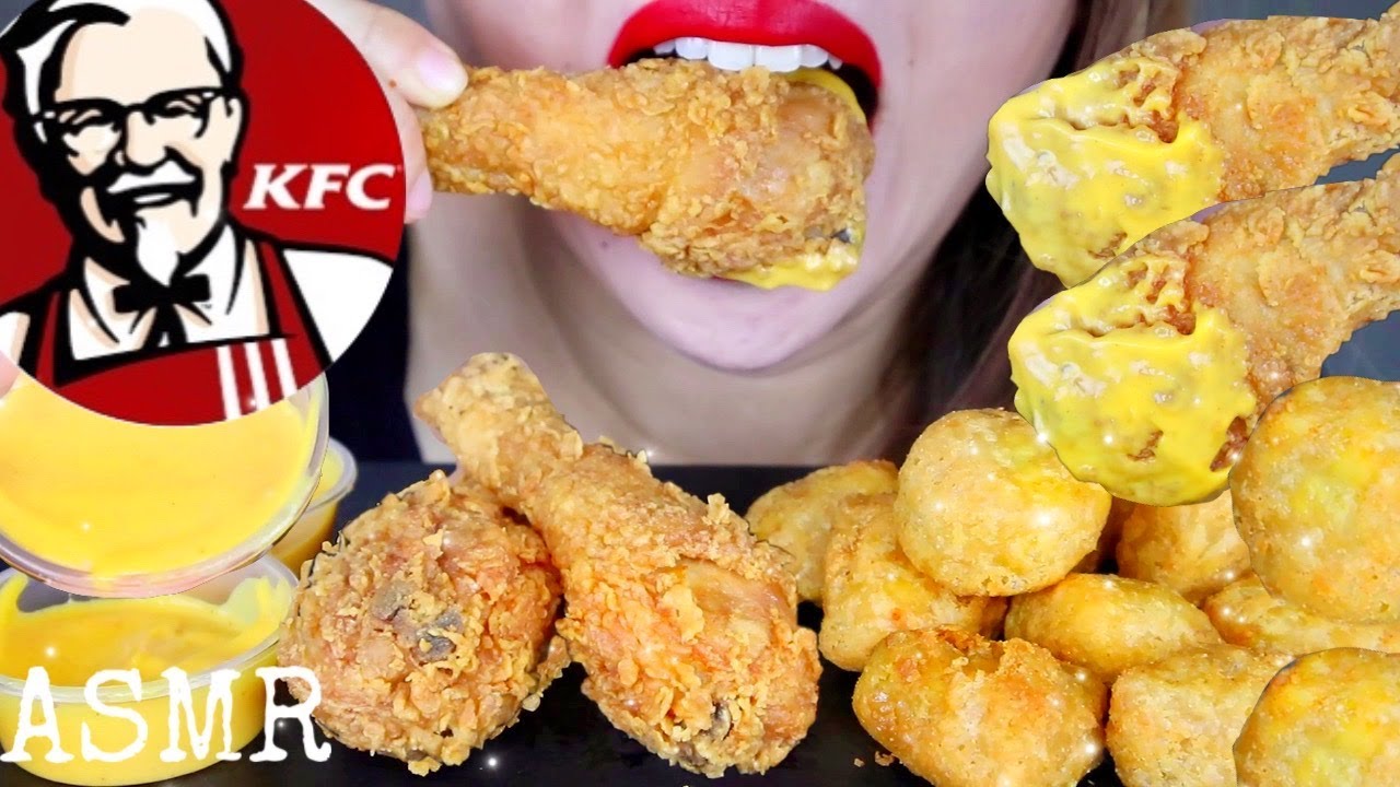 ASMR KFC CHILI CHEESE BALLS + CRUNCHY FRIED CHICKEN w/ CHEESE SAUCE