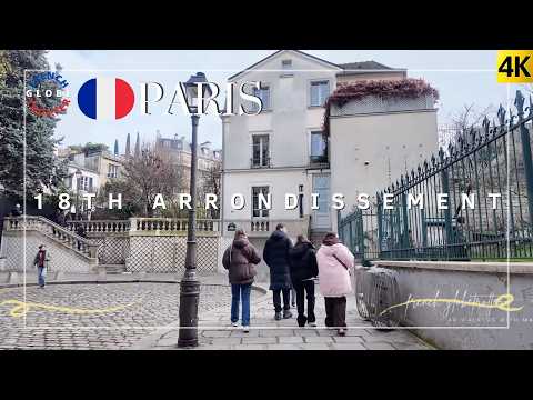 Paris 18th Arrondissement🇫🇷 Montmartre Secret Walk🌸 Rue Caulaincourt ➜ Vla Léandre➜ Secret Garden