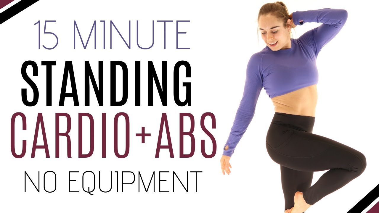 INTENSE FAT BURN HIIT Cardio + Abs STANDING WORKOUT 15 MIN Beginner No