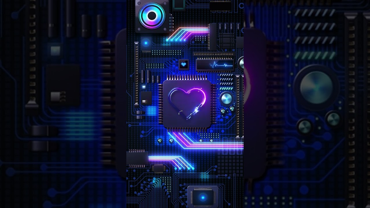 Black color heart shaped rainbow circuit