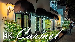 [4K] 🎄Carmel-by-the-Sea - California - Evening Walking Tour