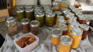 Preserving tomatoes, peaches, cucumbers