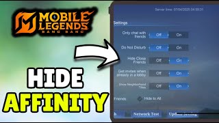 How To Hide Affinity In Mobile Legends 2026 - Full Tutorial (iPhone/Android)