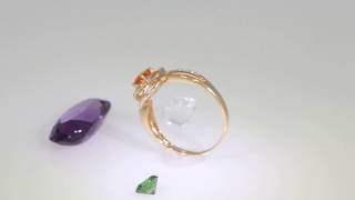 Gold Ring with 40 Diamonds and Sapphire- www.SiberGold.fi