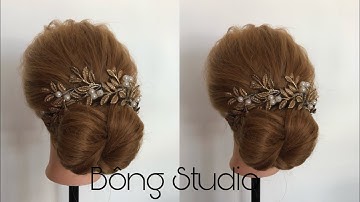Hướng dẫn bới tóc cô dâu |tóc bới hàn quốc mẫu 91|Bông Studio
