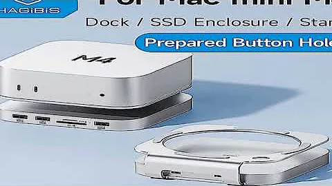 Hagibis USB C Hub with M.2 SSD Enclosure for Mac Mini M4/M4 Pro Stand Type-C Docking Station SS