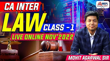CA Inter LAW 1st Class Nov 22 | Live At Home Batch | Mohit Agarwal