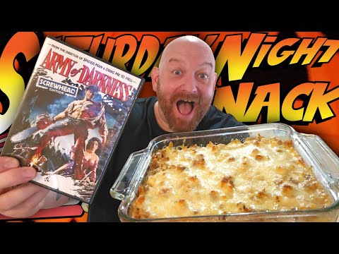 ARMY OF DARKNESS with MYSTERY MAC & CHEESE & ROASTED PUMPKIN SEEDS! Saturday Night Snack and a Movie