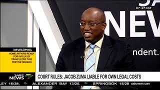 Court rules: Jacob Zuma liable for own legal costs