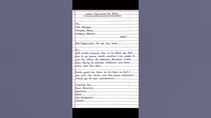 Leave Application for Office ||