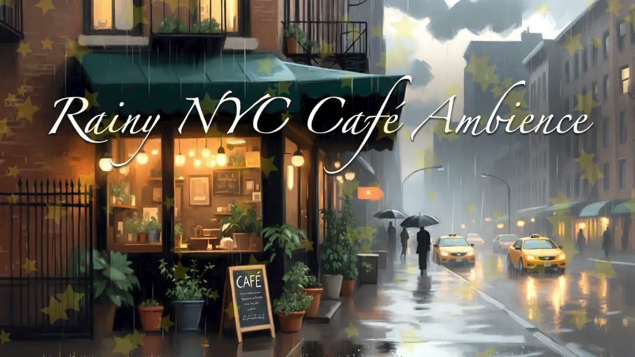 Rainy NYC Café Ambience 🌧️ 2 hours 45 minutes of Relaxing Jazz & Cozy City Sounds