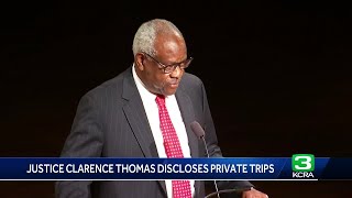 Supreme Court Justice Clarence Thomas discloses private trips on GOP donor's plane