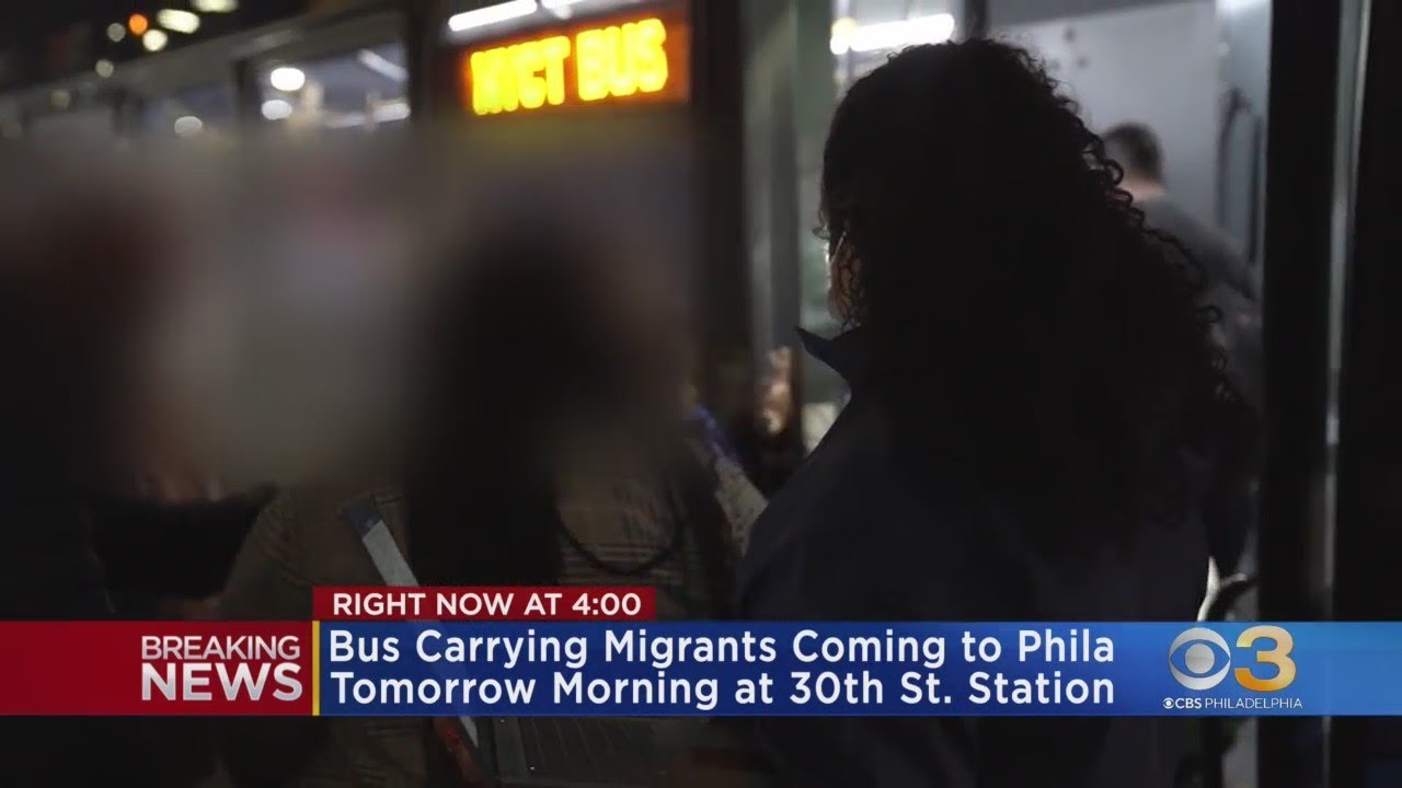 Bus carrying migrants coming to Philadelphia