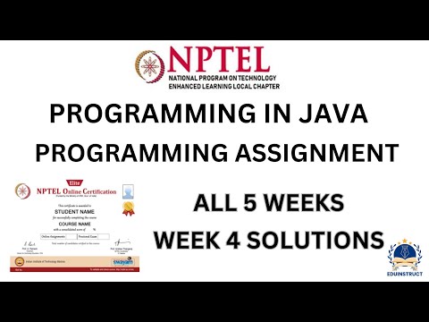 Nptel Programming in java Week 4 programming Assignment | #nptel #nptelsolution #programminginjava