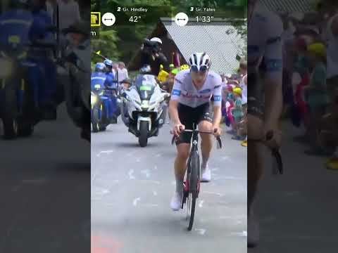 🔥L'attaque de Pogacar dans Joux Plane pour distancer Vingegaard #shorts #tourdefrance #tdf