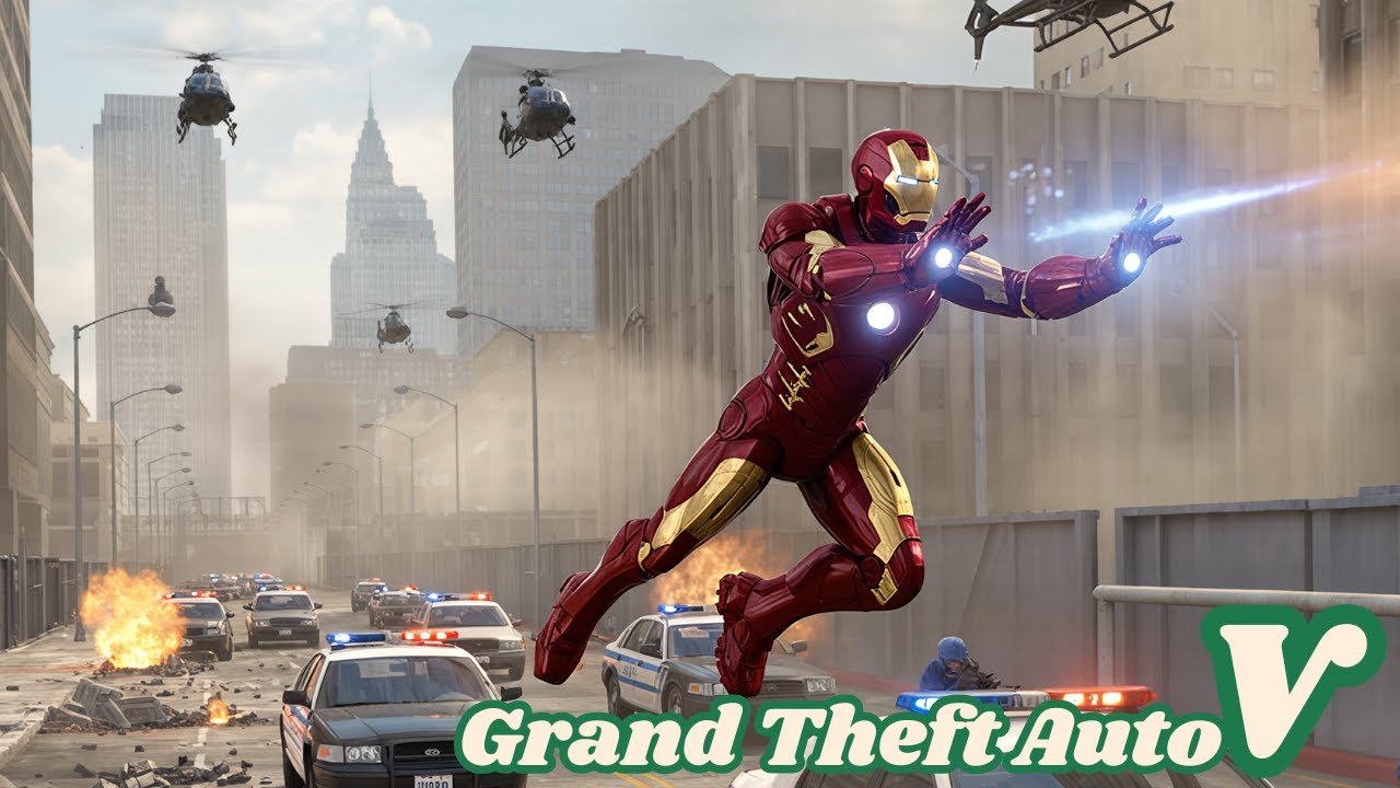 GTA 5 MOD: What Happens If Iron Man Attack Police in GTA V Game