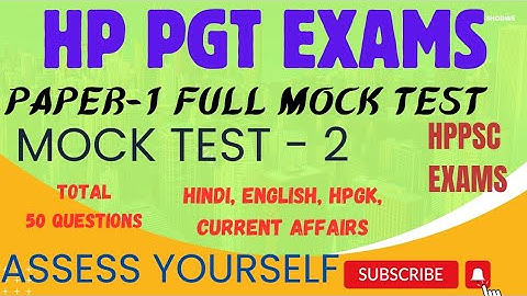 HP PGT Mock Test - 2|Paper-1| lecturer (school new) Exam2024#hppsc@yourgoalteachingclasses