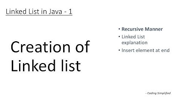 Linked List in Java: 1 - Creation of linked list