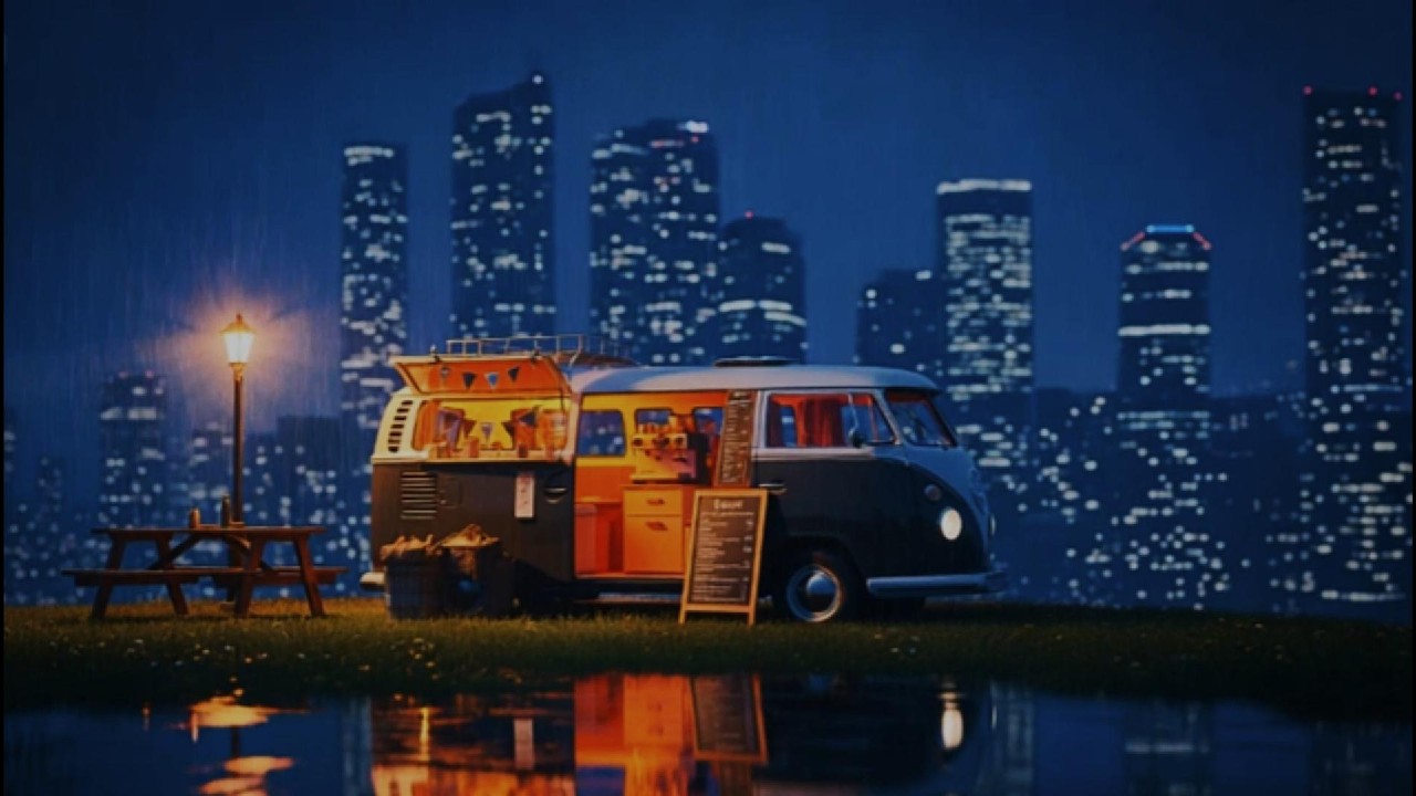 Rainy Night Coffee Van 🌧️ Lofi Beats to Sleep / Relax To