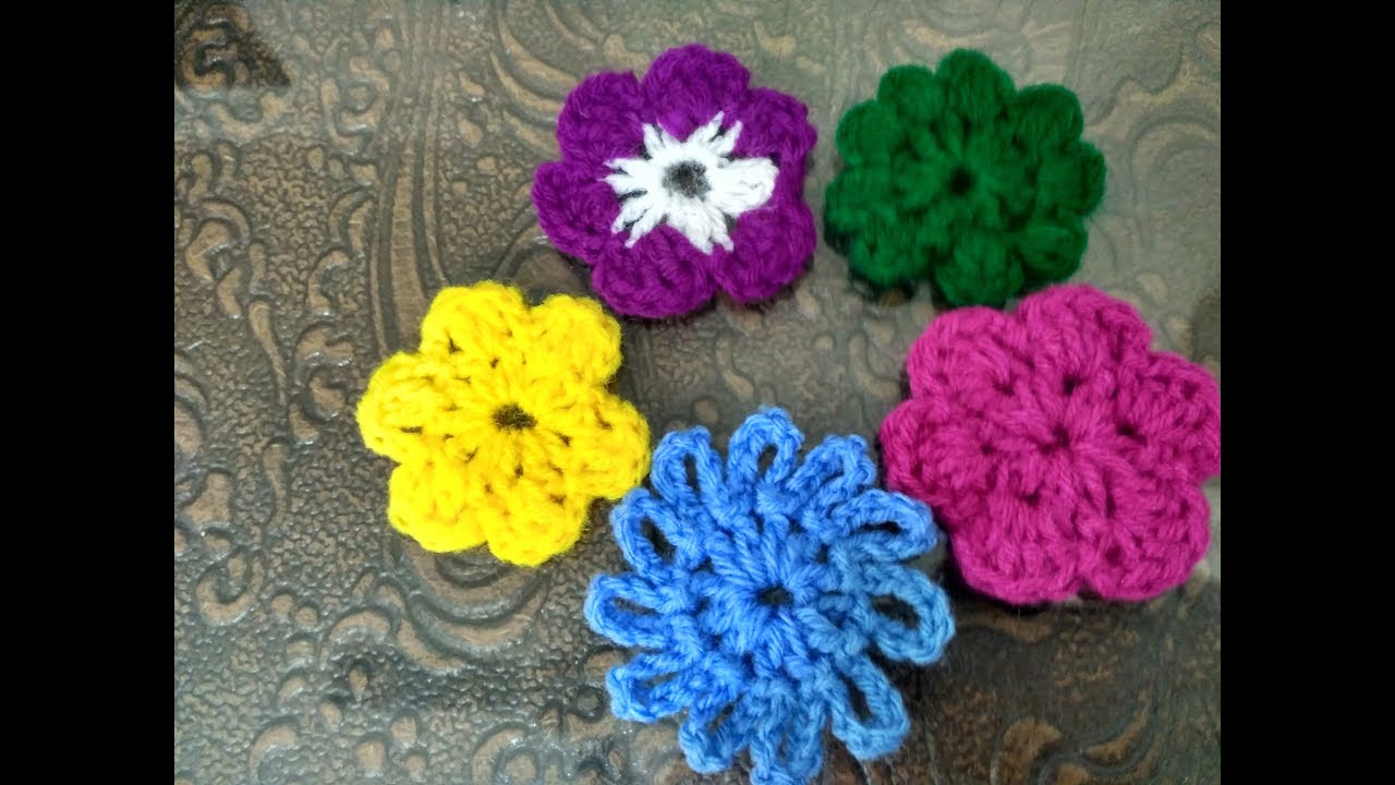 DIY easy crochet flower designs for beginners YouTube