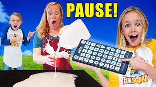 Kids Fun TV Pause Remote Challenge Compilation! Sneaky Jokes! screenshot 4