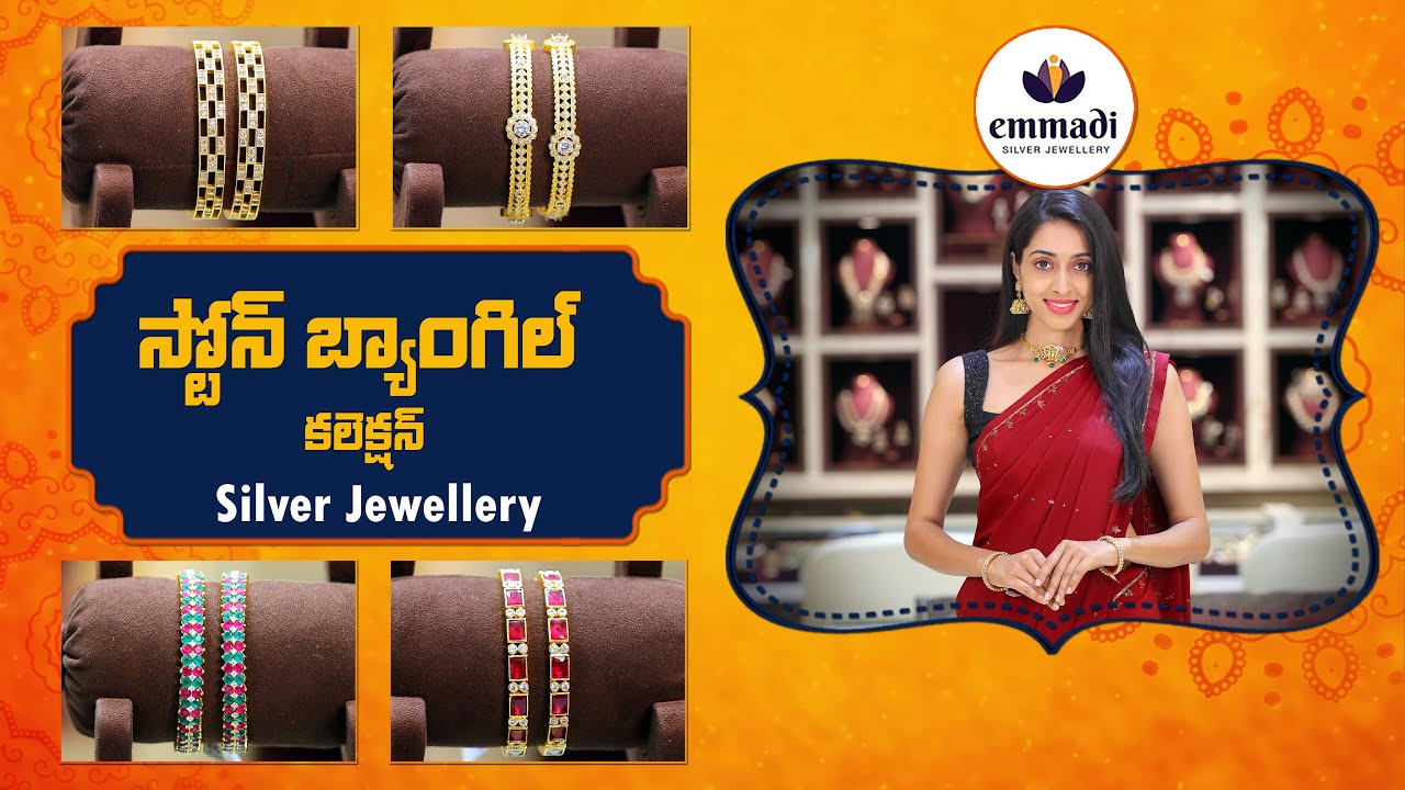 Exclusive Stone Bangles Emmadi Silver Jewellery, Kukatpally 