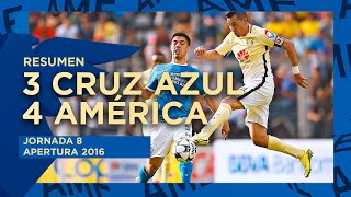 Resumen: Cruz Azul 3 - 4 América | Jornada 8 | Apertura 2016