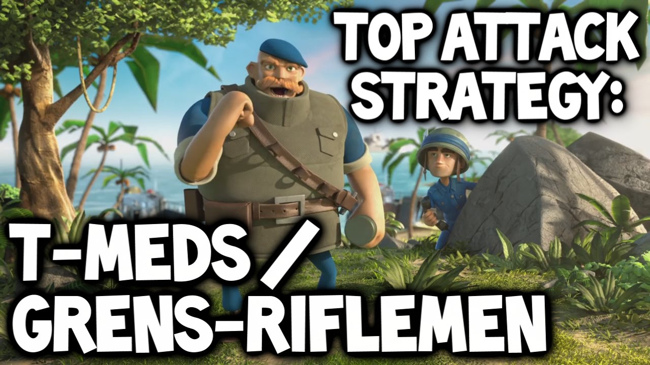 Boom Beach ★ Grenadiers Riflemen Tanks & Medics Attack Strategy ★ Best Boom Beach Attack Strategy #3