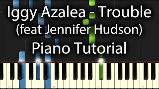 Video thumbnail of "Iggy Azalea - Trouble Tutorial (How To Play on Piano)"