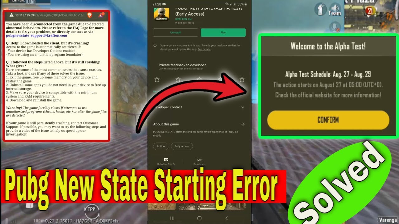 PUBG New State Error Disconnection Problem Solved || Fix Pubg New State Starting Error