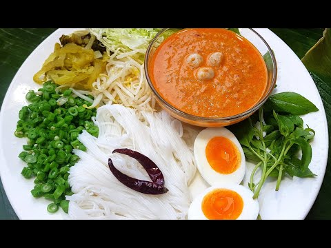 กับข้าวกับปลาโอ 694 ขนมจีนน้ำยากะทิปลานิล ข้นๆ เนื้อปลาแน่น ไม่คาว Rice noodles in fish curry sauce